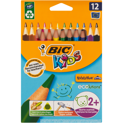 BIC Kids Evolution Triangle 12 Coloring Pencils