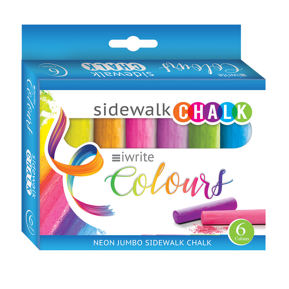 iWrite Sidewalk Chalk Jumbo Neon 6pc