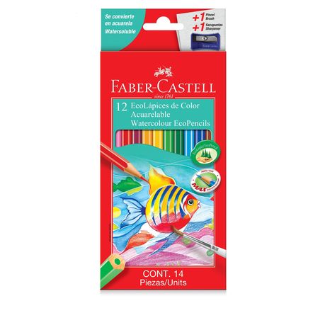Faber-Castell 12 Full Length Watercolour Ecopencils