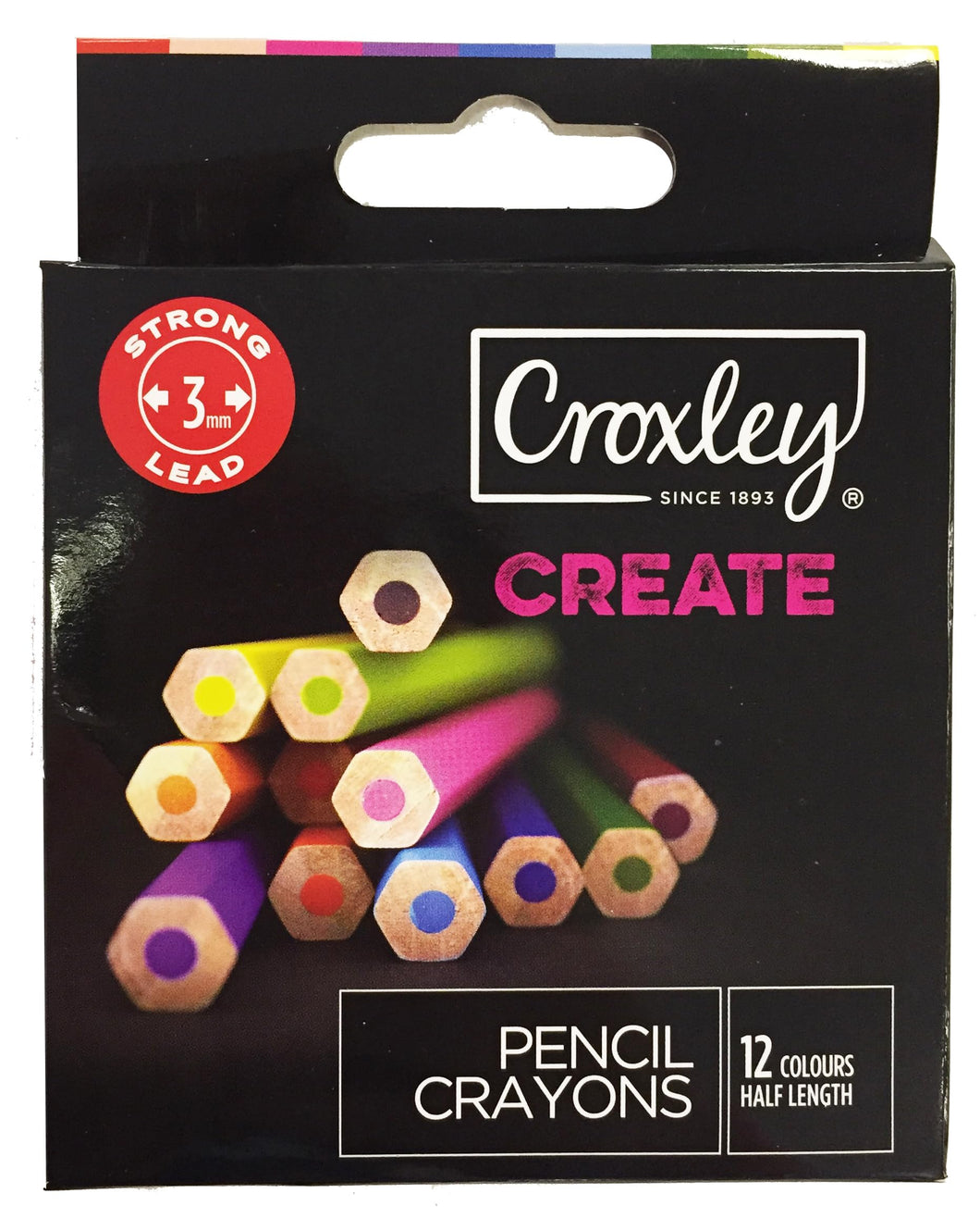 Croxley Create Pencil Crayons - Half Length (12 Colours)