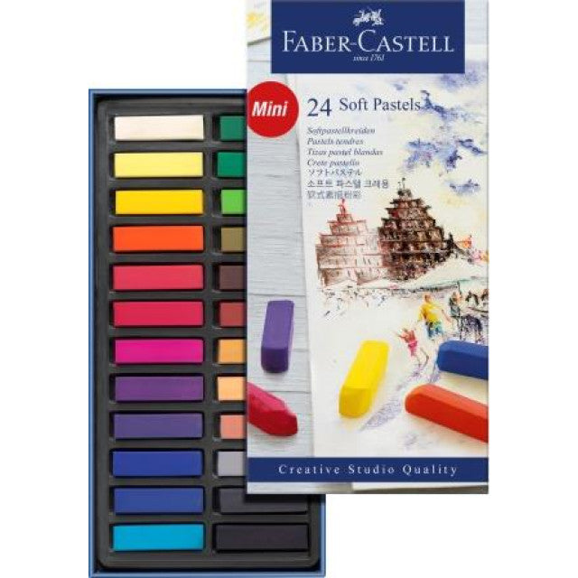 Faber Castell Soft Pastels Mini - Cardboard Wallet Of 24