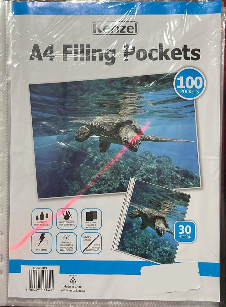 Kenzel Filing Pocket Sleeves (100) 30 Micron
