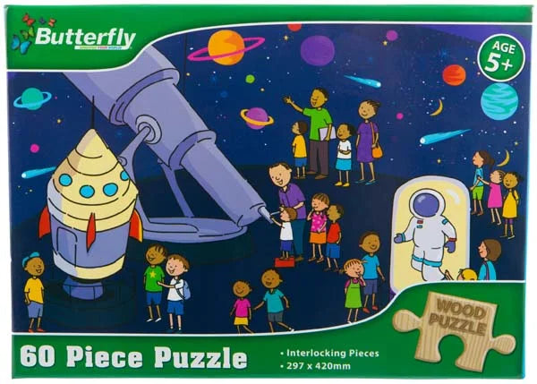 Butterfly Wooden Puzzle A3 60 Piece - Assorted Design