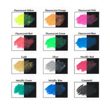 Load image into Gallery viewer, Pentel Fluorescent and Metallic Oil Pastels Set of 12
