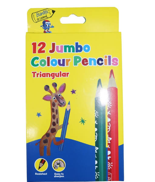 Bantex Jumbo Triangular Colour Pencils 12's