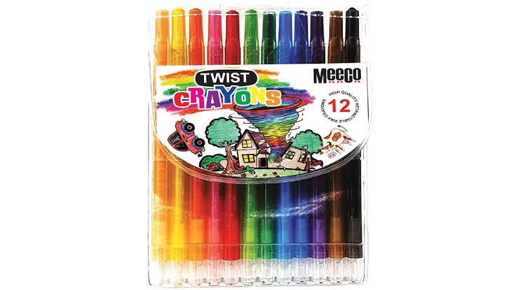 Meeco Retractable Wax Crayons 12s