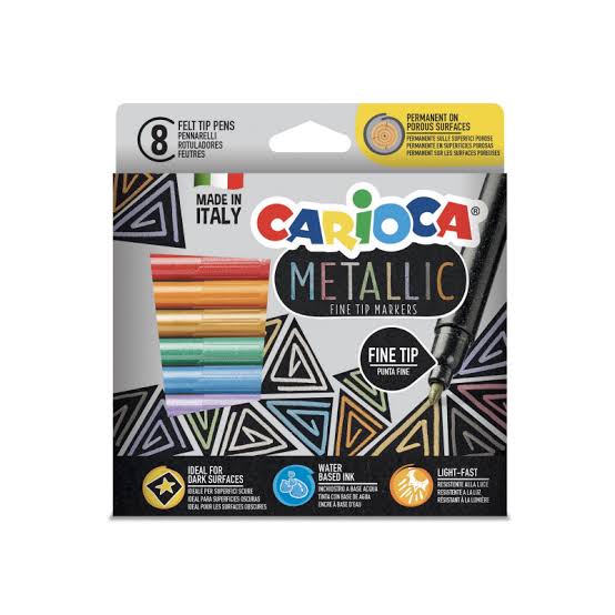 Metallic Felt Tip Pens Fine Tip - 8's CARIOCA