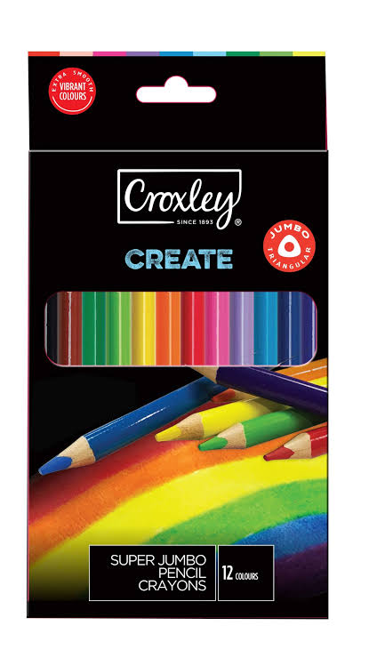 CROXLEY CREATE Super Jumbo Pencil Crayons - 12s