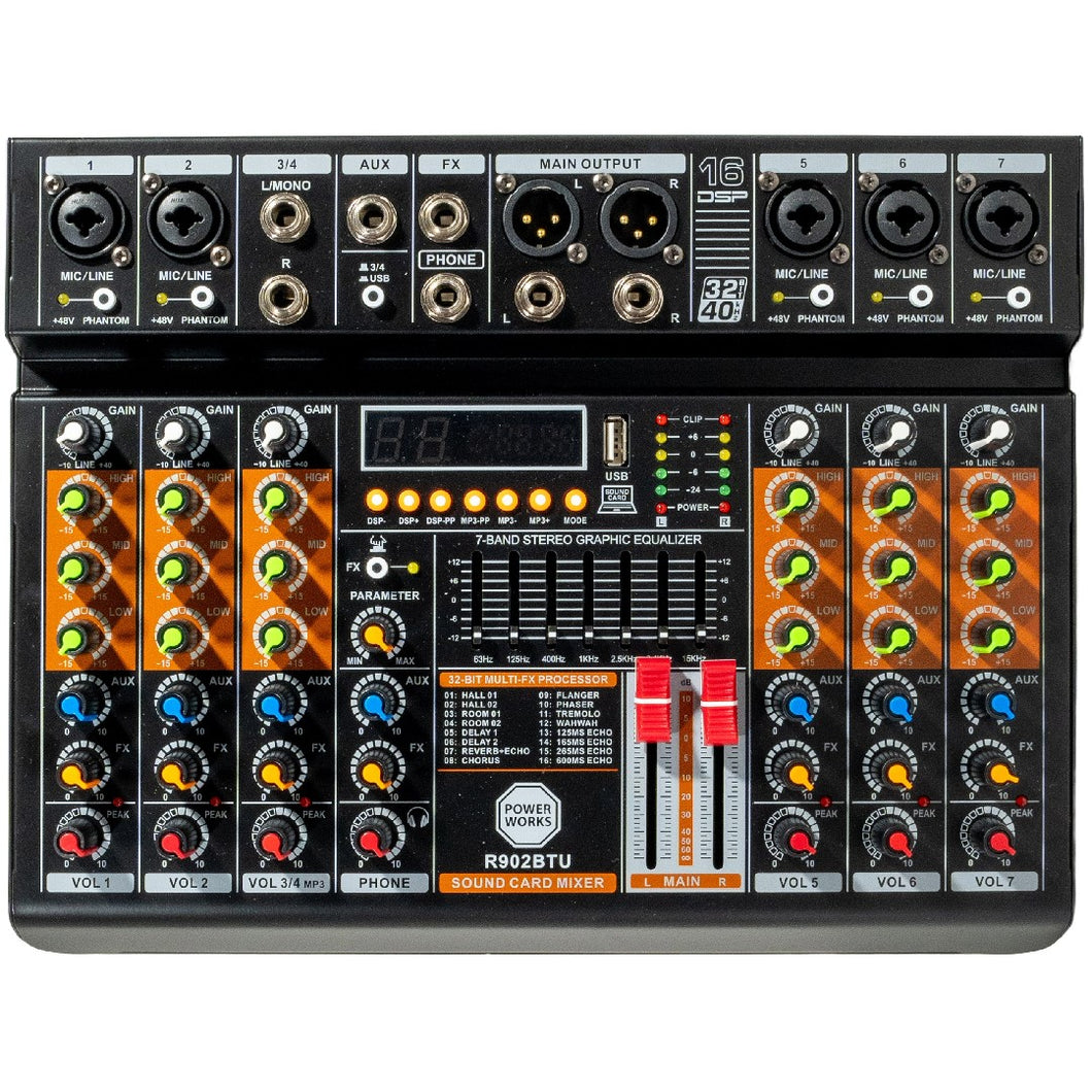 PowerWorks R902BT-USB 8-channel Mixer