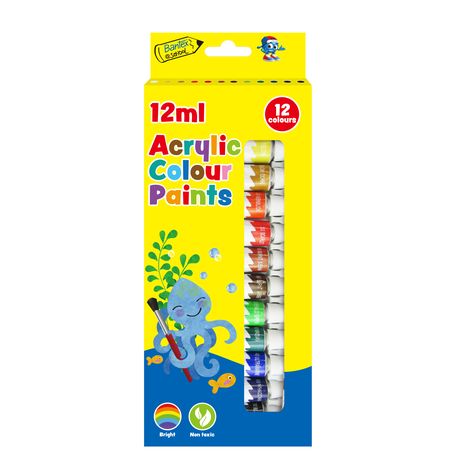 Bantex Acrylic paint tubes 12ml x set 12 assorted