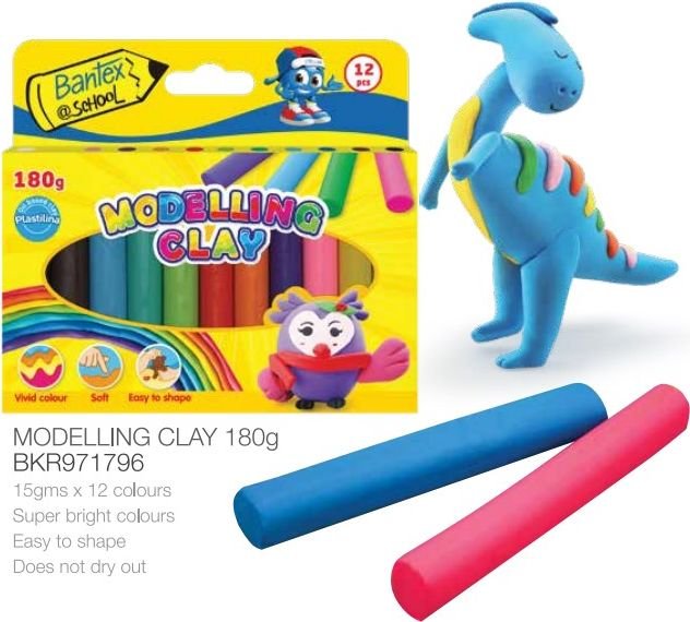 Bantex @School Modelling Clay (15g x 12 Colours)(180g)