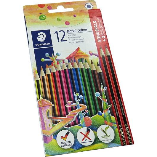 COLOUR PENCILS (12) + 2 HB PENCILS STEADLER