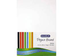 A4 160gm White  Card Board Marlin (100)