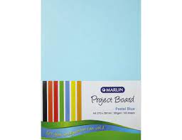 A4 160GM Pastel Blue Board (100) Marlin
