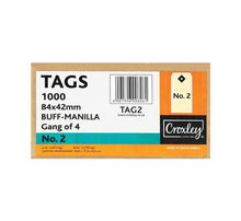 Load image into Gallery viewer, Croxley tags Buff-Manilla per box
