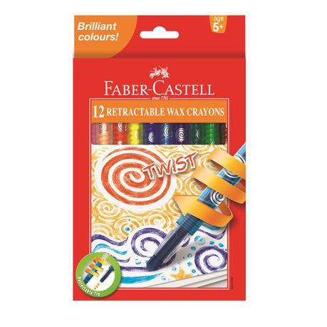 Faber-Castell 12 Retractable Twist Wax Crayons