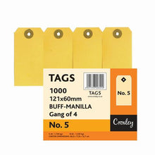 Load image into Gallery viewer, Croxley tags Buff-Manilla per box
