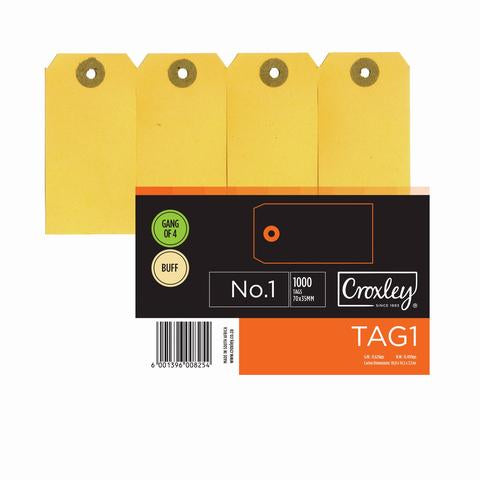 Croxley tags Buff-Manilla per box