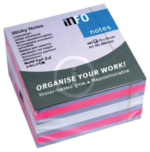 Sticky notes info 75x75mm purple